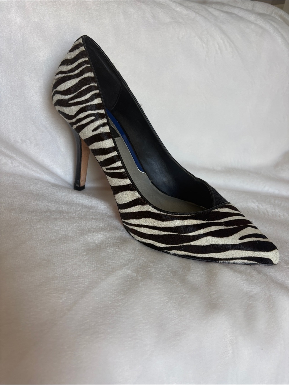 White House Black Market zebra print heels